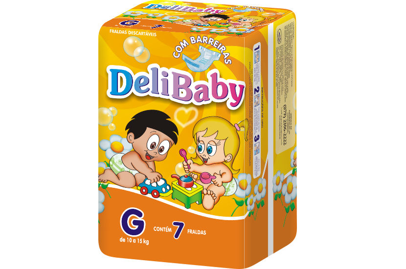 fralda descartável delibaby g 7 unid.